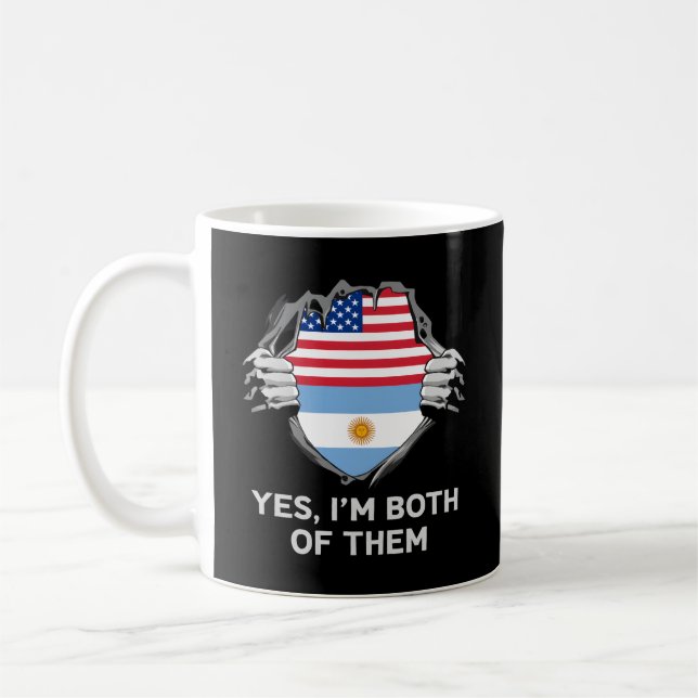Half American Half Argentine Usa Argentina Flag S Coffee Mug (Left)