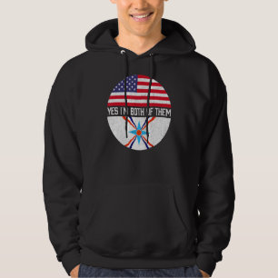 Half American Half Assyrian Usa Flag Family Herita Hoodie
