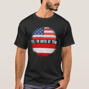Half American Half Austrian USA Flag Austria  T-Shirt