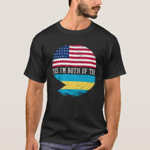 Half American Half Bahamian USA Flag Bahamas Herit T-Shirt