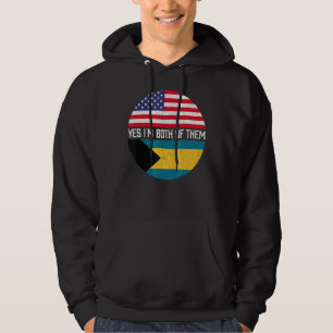 Half American Half Bahamian Usa Flag Family Herita Hoodie