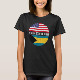 Half American Half Bahamian Usa Flag Family Herita T-Shirt