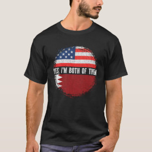 Half American Half Bahraini USA Flag Bahrain T-Shirt
