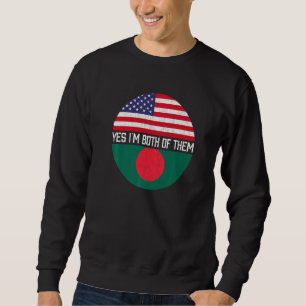 Half American Half Bangladeshi Usa Flag Family Her Sweatshirt