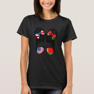 Half American Half Belarusian Girl USA Belarus Fla T-Shirt