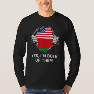 Half American Half Belarusian USA Belarus Flag Men T-Shirt