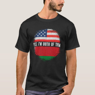 Half American Half Belarusian USA Flag Belarus T-Shirt