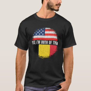 Half American Half Belgian USA Flag Belgium T-Shirt