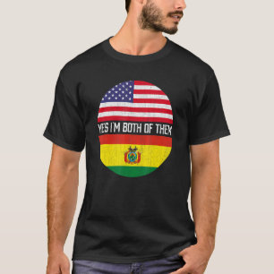 Half American Half Bolivian Usa Flag Family Herita T-Shirt