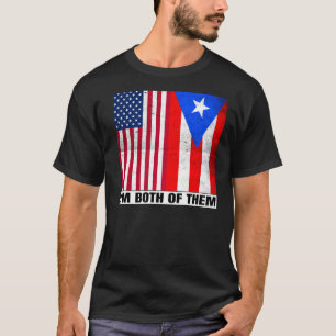 Half American Half Boricua Puertorican USA Puerto  T-Shirt