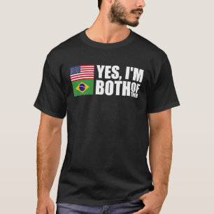 Half American Half Brazilian USA Brazil Flag 1 T-Shirt