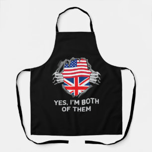 Half American Half British USA England Flag Mens W Apron