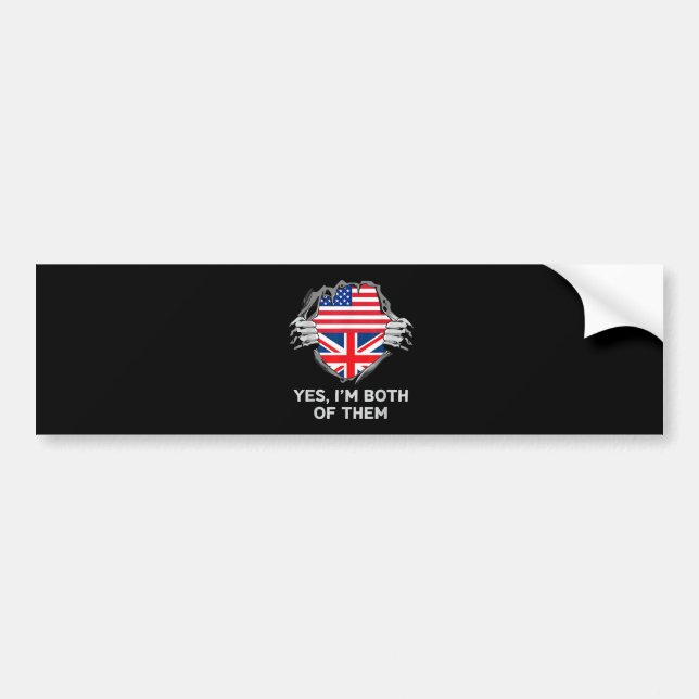 Half American Half British USA England Flag Mens W Bumper Sticker (Front)