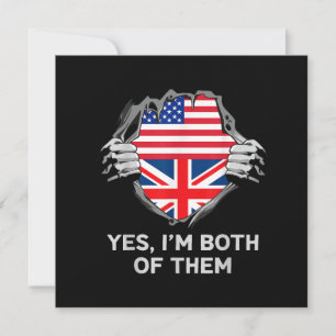 Half American Half British USA England Flag Mens W Save The Date