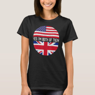 Half American Half British Usa Flag Family Heritag T-Shirt