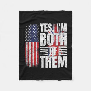Half american half british usa flag united kingdom fleece blanket