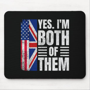Half american half british usa flag united kingdom mouse mat