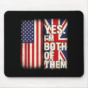 Half american half british usa flag united kingdom mouse mat