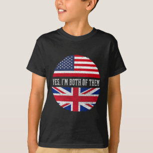 Half American Half British Usa Flag United Kingdom T-Shirt
