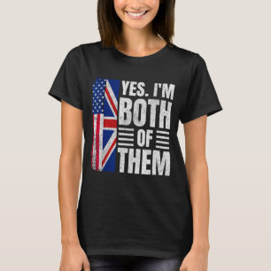 Half american half british usa flag united kingdom T-Shirt