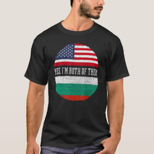 Half American Half Bulgarian USA Flag Bulgaria Her T-Shirt