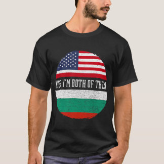 Half American Half Bulgarian USA Flag Bulgaria Her T-Shirt