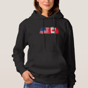 Half American Half Canadian Roots America Canada F Hoodie