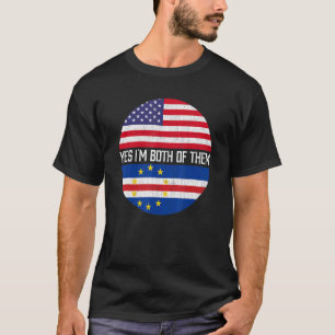Half American Half Cape Verdean Usa Flag Family He T-Shirt