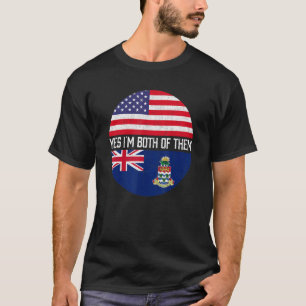 Half American Half Caymanian Usa Flag Family Herit T-Shirt