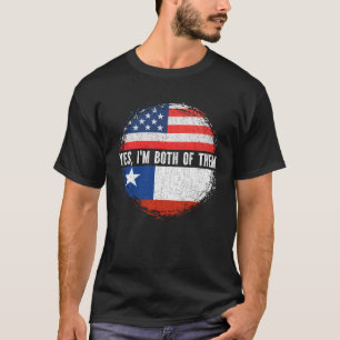 Half American Half Chilean USA Flag Chile Heritage T-Shirt