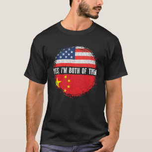 Half American Half Chinese USA Flag China Heritage T-Shirt