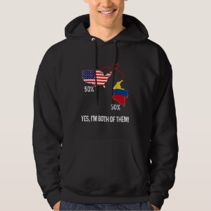 Half American Half Colombian Flag Combined Map Col Hoodie