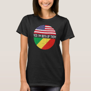 Half American Half Congolese Usa Flag Family Herit T-Shirt