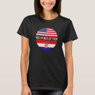 Half American Half Croatian Usa Flag Family Herita T-Shirt