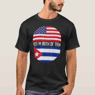 Half American Half Cuban Usa Flag Family Heritage T-Shirt