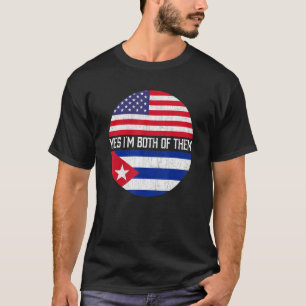 Half American Half Cuban Usa Flag Family Heritage T-Shirt