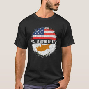 Half American Half Cypriot USA Flag Cyprus T-Shirt