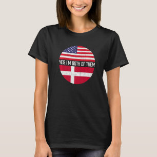 Half American Half Danish Usa Flag Family Heritage T-Shirt