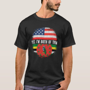 Half American Half Dominican USA Flag Dominica T-Shirt