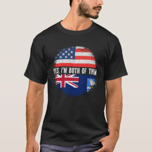 Half American Half Falkland Islander USA Flag  T-Shirt