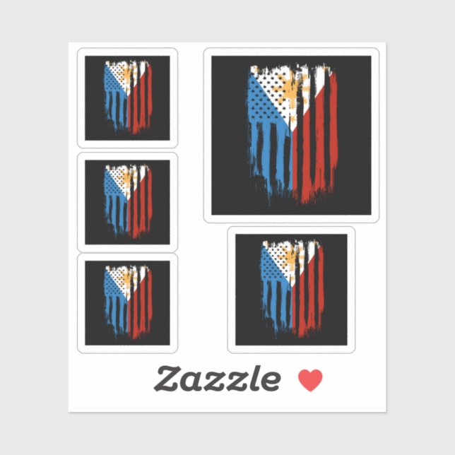 Half American Half Filipino Philippines Flag (Sheet)