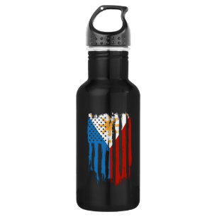 Half American Half Filipino Philippines Flag 532 Ml Water Bottle