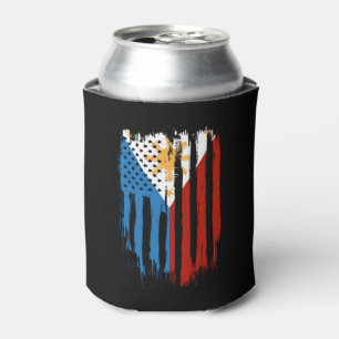 Half American Half Filipino Philippines Flag Can Cooler