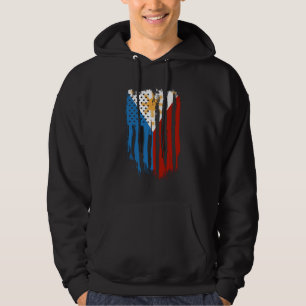 Half American Half Filipino Philippines Flag Hoodie