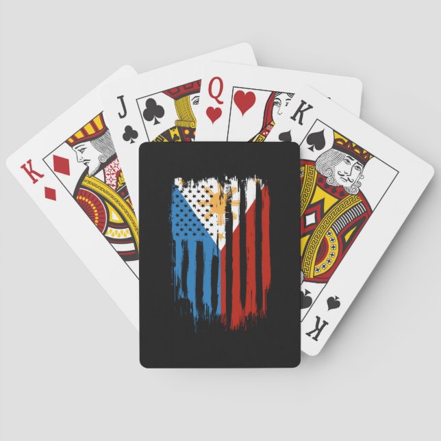 Half American Half Filipino Philippines Flag Playing Cards (Back)