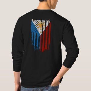 Half American Half Filipino Philippines Flag T-Shirt