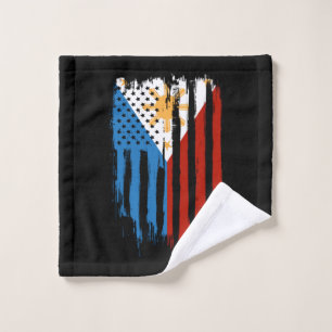 Half American Half Filipino Philippines Flag Wash Cloth