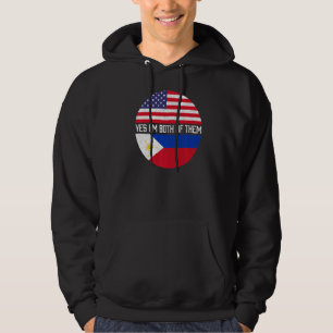 Half American Half Filipino Usa Flag Family Herita Hoodie