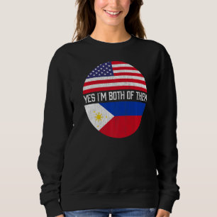 Half American Half Filipino Usa Flag Family Herita Sweatshirt