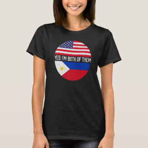 Half American Half Filipino Usa Flag Family Herita T-Shirt